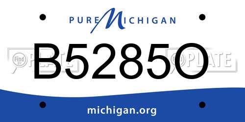 B5285O Michigan License Plate