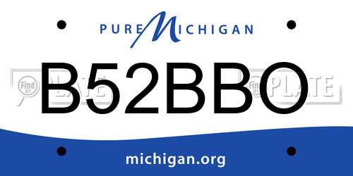 B52BBO Michigan License Plate