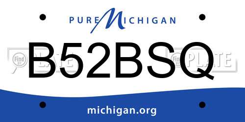 B52BSQ Michigan License Plate