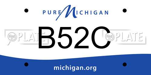 B52C Michigan License Plate