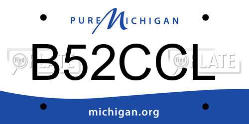 B52CCL Michigan License Plate