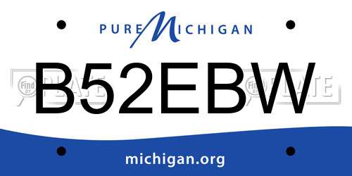 B52EBW Michigan License Plate