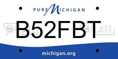 B52FBT Michigan License Plate