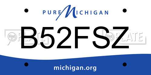 B52FSZ Michigan License Plate