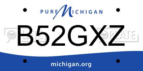 B52GXZ Michigan License Plate