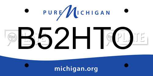 B52HTO Michigan License Plate
