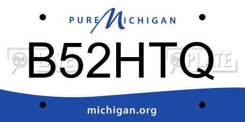 B52HTQ Michigan License Plate