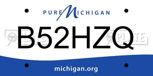 B52HZQ Michigan License Plate