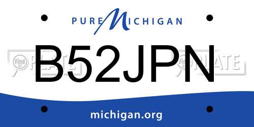 B52JPN Michigan License Plate