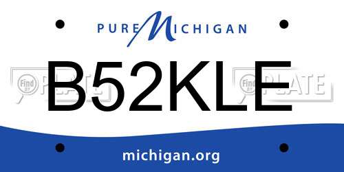 B52KLE Michigan License Plate