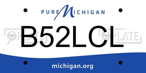 B52LCL Michigan License Plate