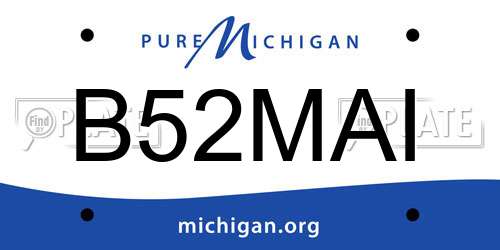 B52MAI Michigan License Plate