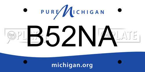 B52NA Michigan License Plate