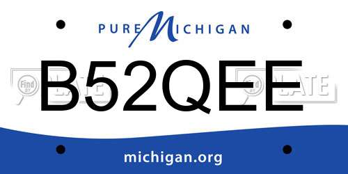 B52QEE Michigan License Plate