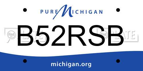 B52RSB Michigan License Plate