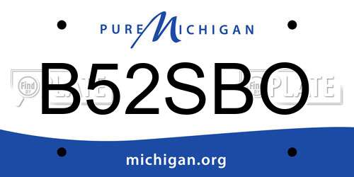 B52SBO Michigan License Plate