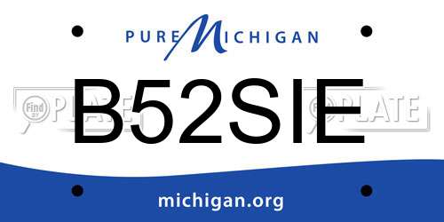 B52SIE Michigan License Plate