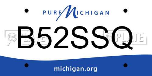 B52SSQ Michigan License Plate