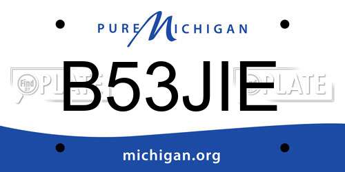 B53JIE Michigan License Plate