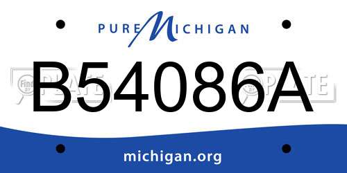 B54086A Michigan License Plate
