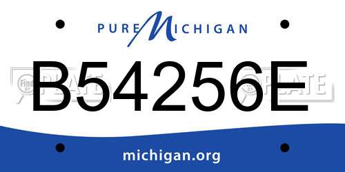 B54256E Michigan License Plate