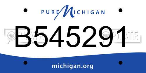 B545291 Michigan License Plate