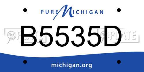 B5535D Michigan License Plate