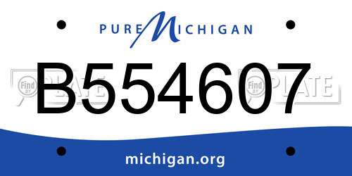 B554607 Michigan License Plate