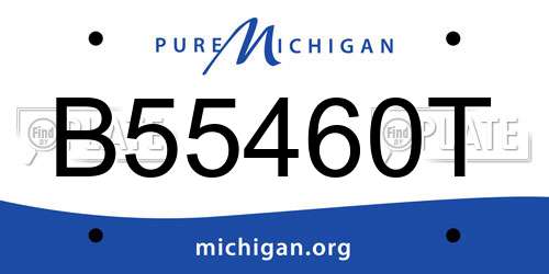 B55460T Michigan License Plate