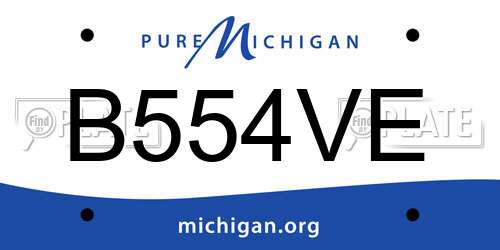 B554VE Michigan License Plate