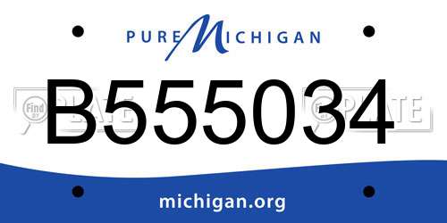 B555034 Michigan License Plate