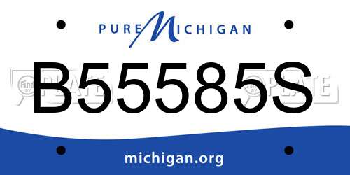 B55585S Michigan License Plate