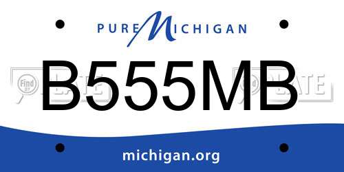 B555MB Michigan License Plate
