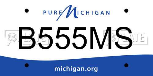 B555MS Michigan License Plate