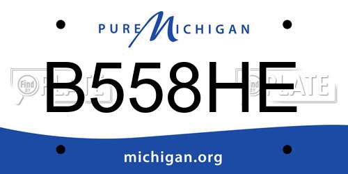 B558HE Michigan License Plate
