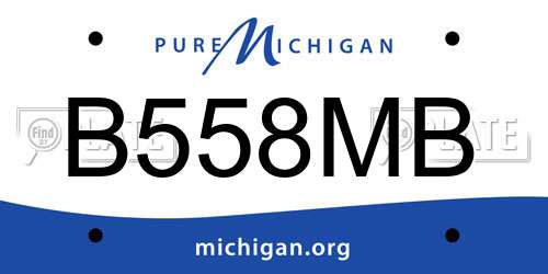 B558MB Michigan License Plate