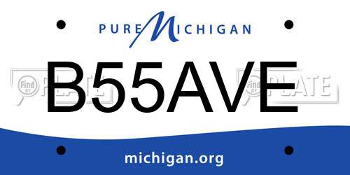 B55AVE Michigan License Plate