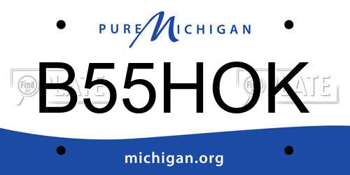 B55HOK Michigan License Plate