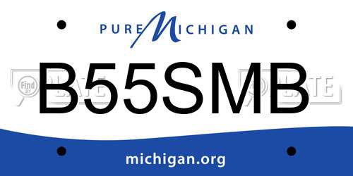 B55SMB Michigan License Plate