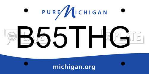 B55THG Michigan License Plate