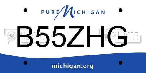 B55ZHG Michigan License Plate