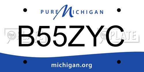 B55ZYC Michigan License Plate