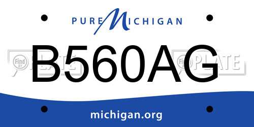 B560AG Michigan License Plate
