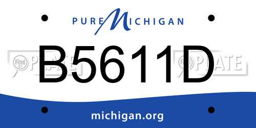 B5611D Michigan License Plate