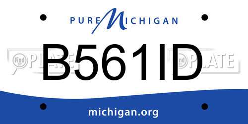 B561ID Michigan License Plate