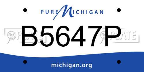 B5647P Michigan License Plate