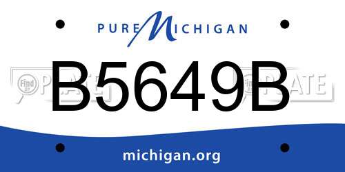 B5649B Michigan License Plate
