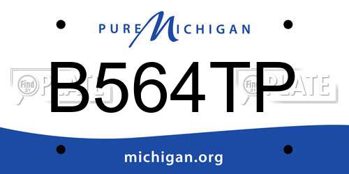 B564TP Michigan License Plate