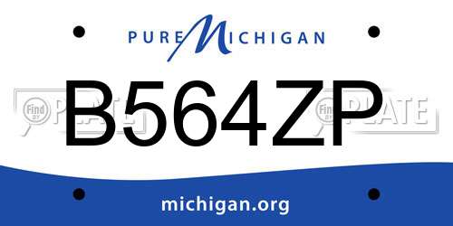 B564ZP Michigan License Plate