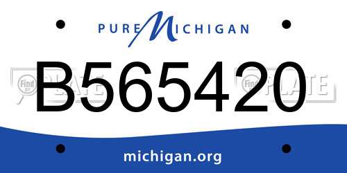 B565420 Michigan License Plate